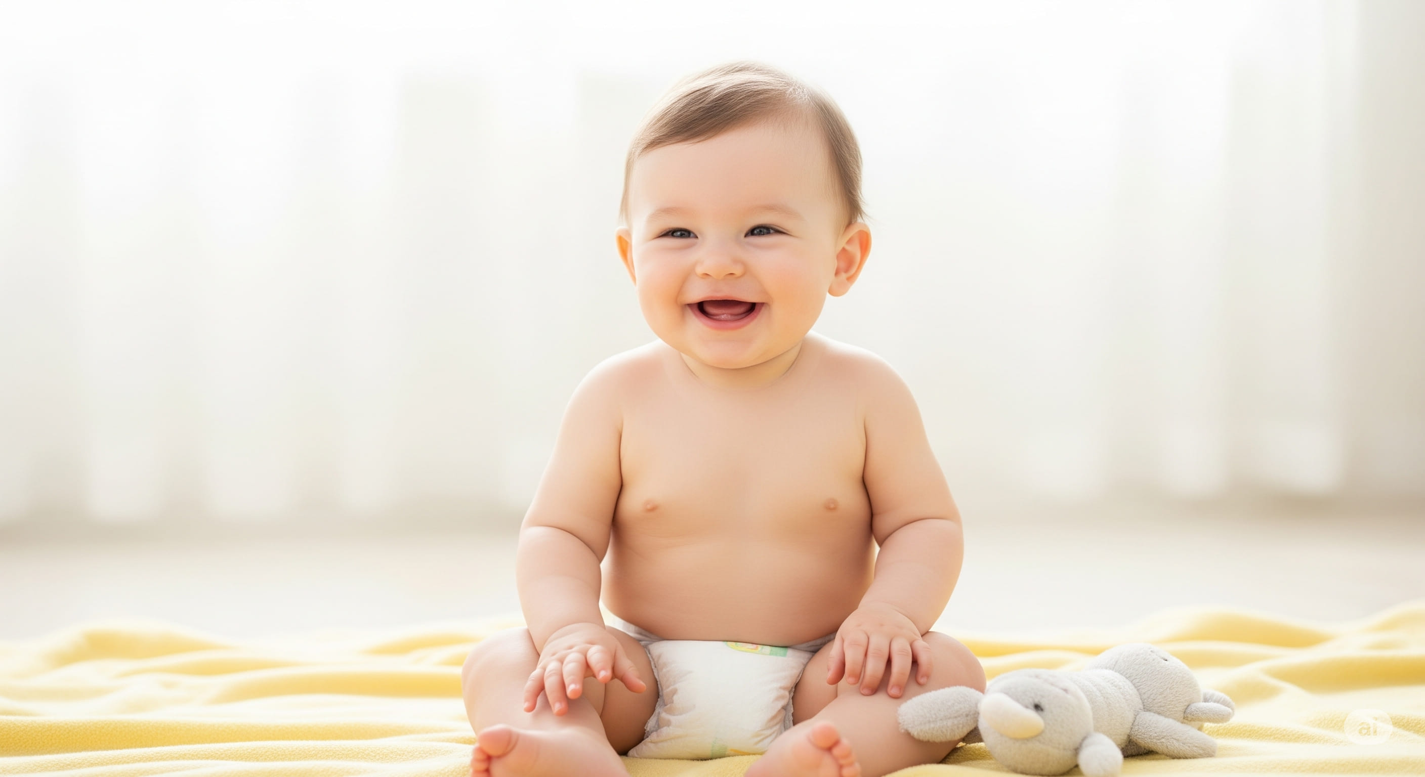 Bebé con piel sana gracias a la prevención de la pañalitis